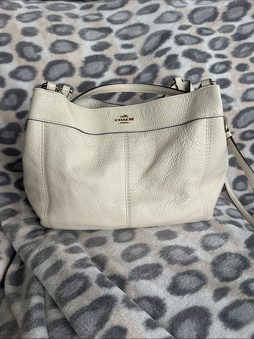 Coach Pebbled Lexi Leather Hobo in Cream with Gold Hardware